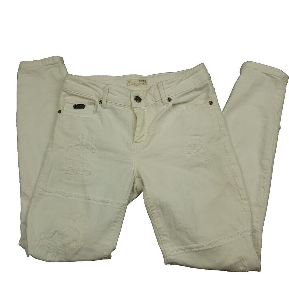 Odd Molly Womens 28‎ Jeans Light Porcelain White Simplyfied Jean Distressed
